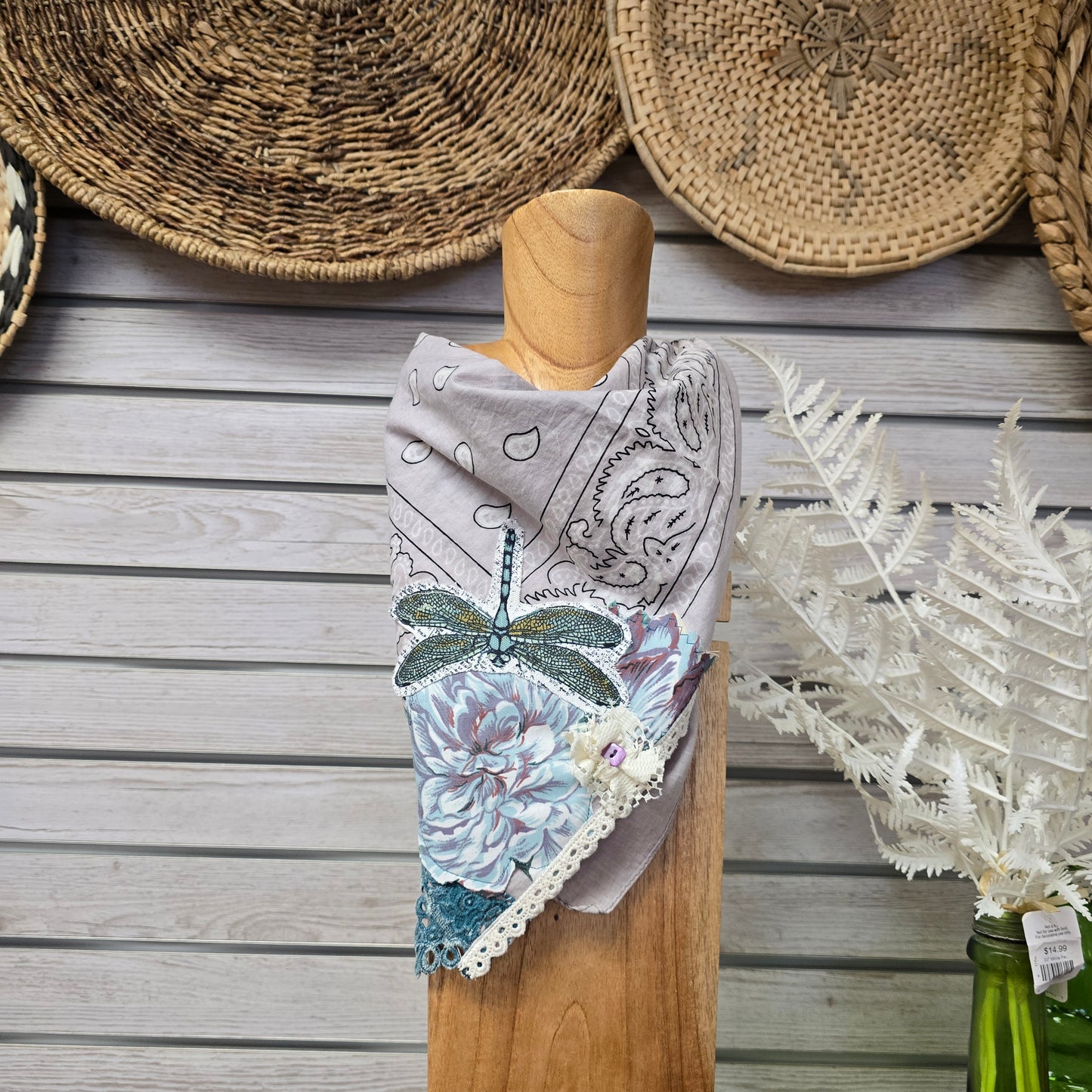 Upcycled Wild Rag Dragon Fly
