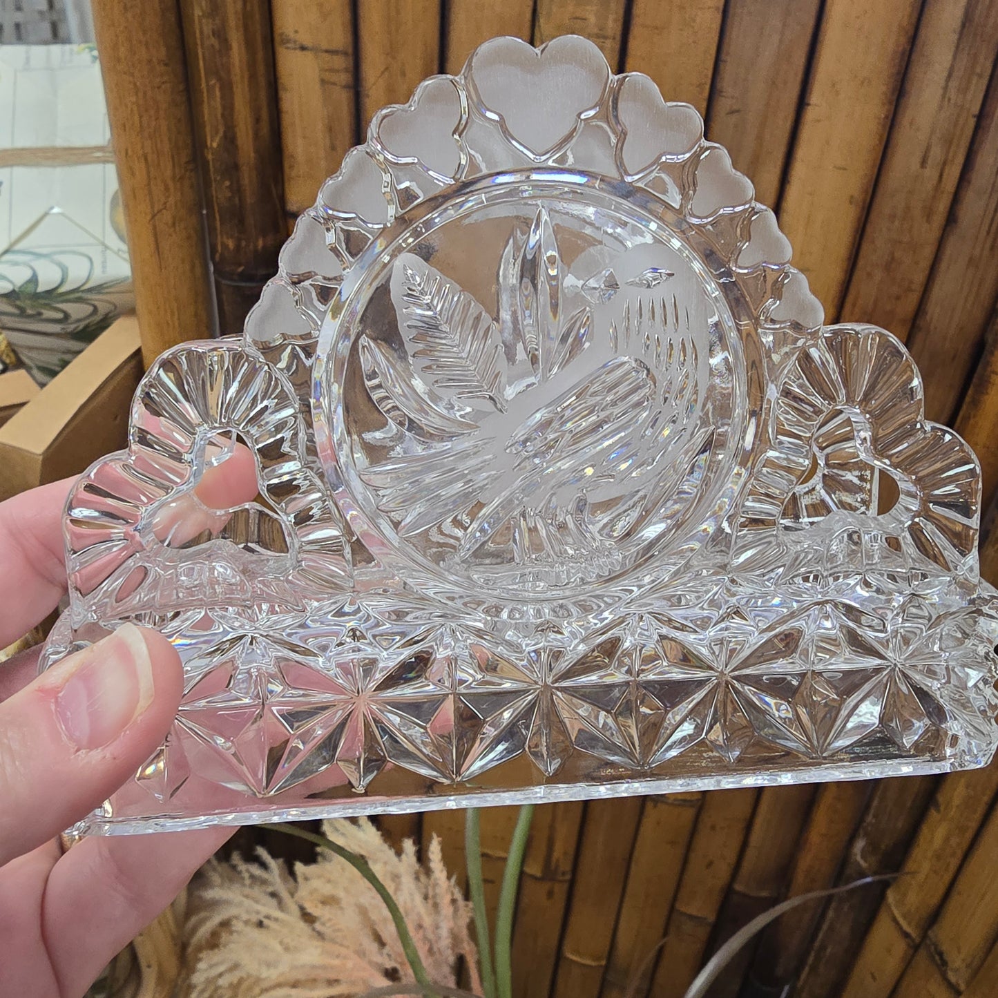 Vintage Hofbauer Byrdes Collection Crystal Napkin Holder