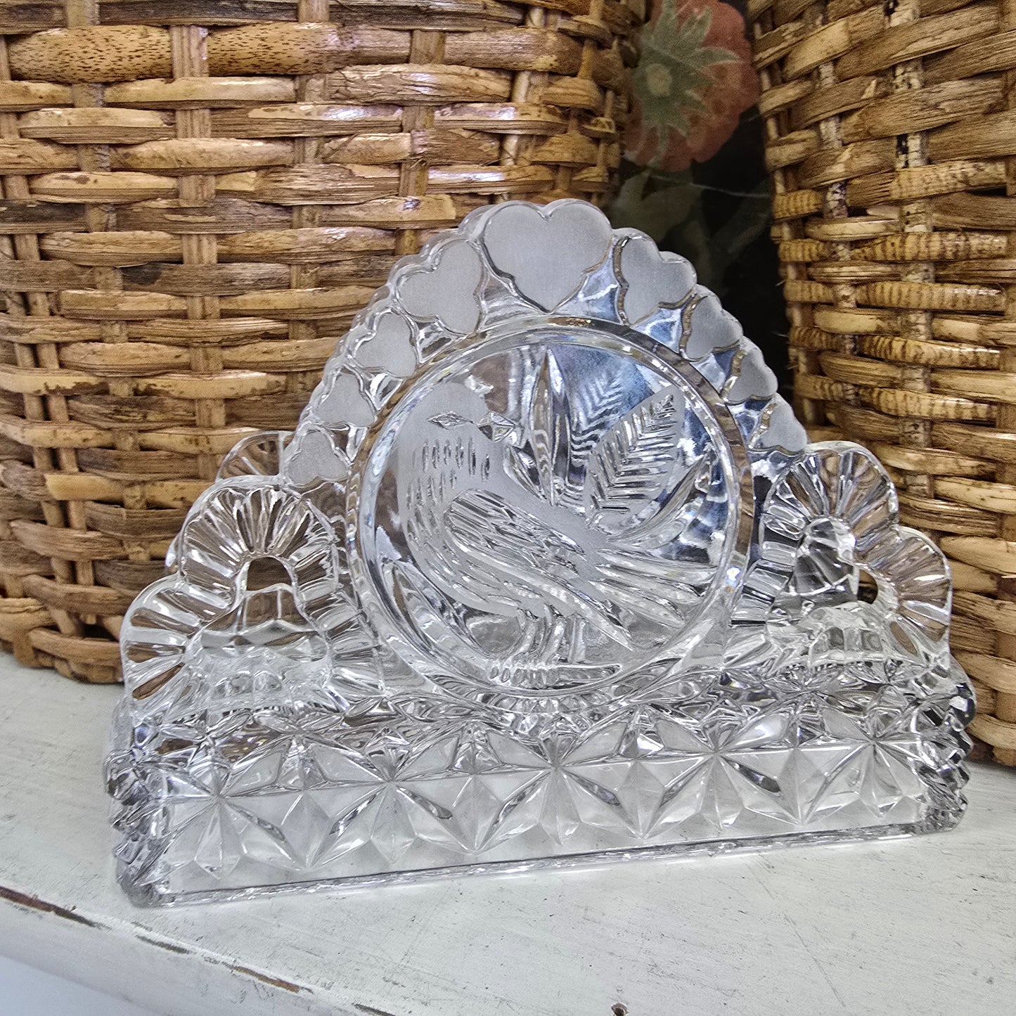 Vintage Hofbauer Byrdes Collection Crystal Napkin Holder