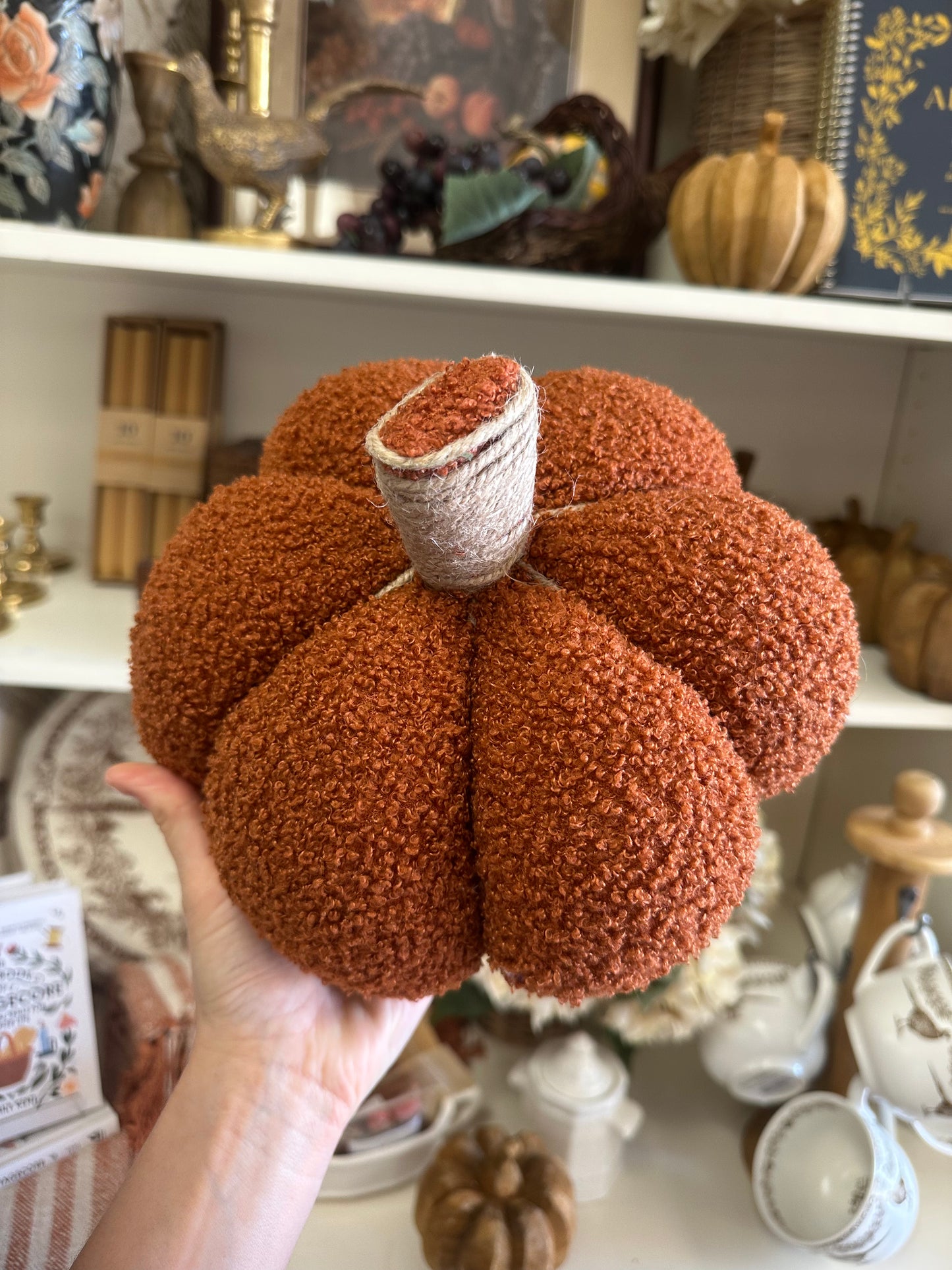 Autumn Rust Chenille Pumpkin