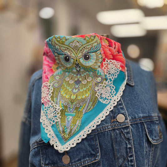 Upcycled Wild Rag Whoo's Looking