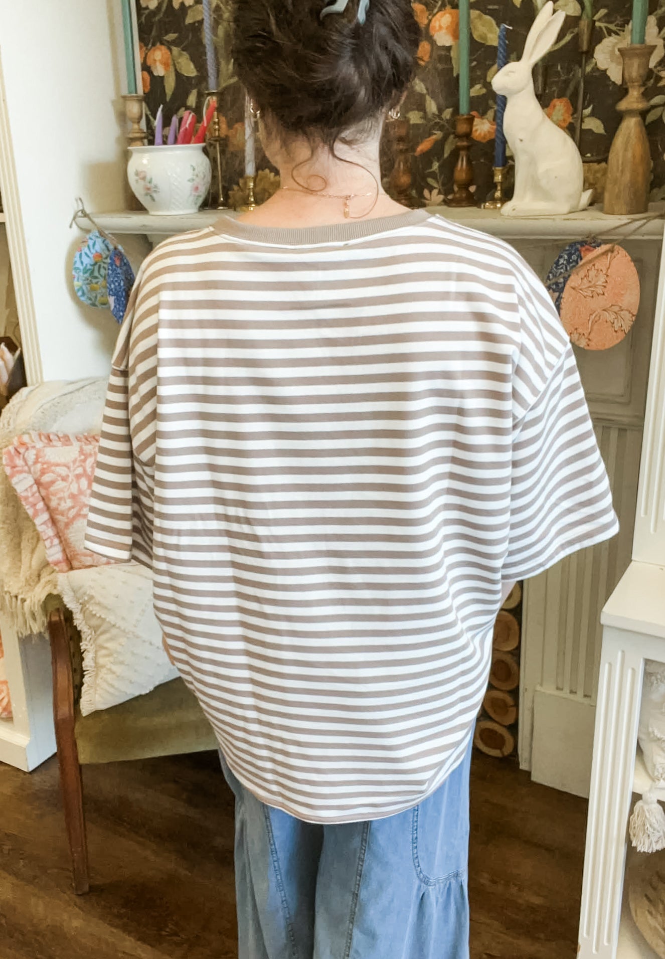 Narrow Way Striped Short Sleeve Top