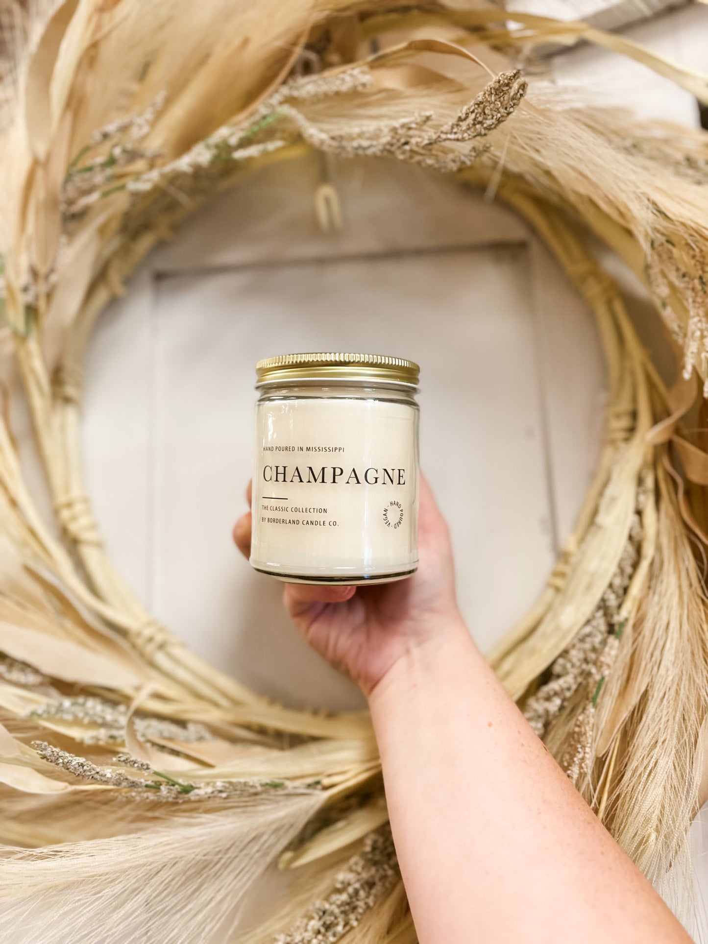 Borderland Candle Co. Champagne Candle (Multiple Size Available)