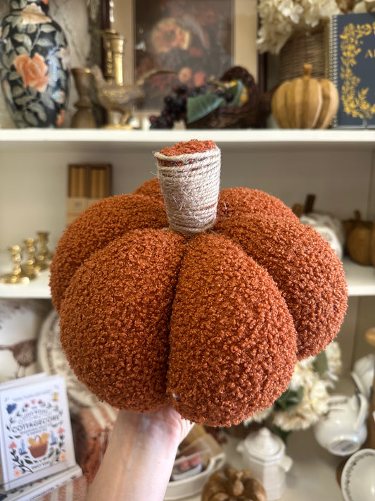 Autumn Rust Chenille Pumpkin