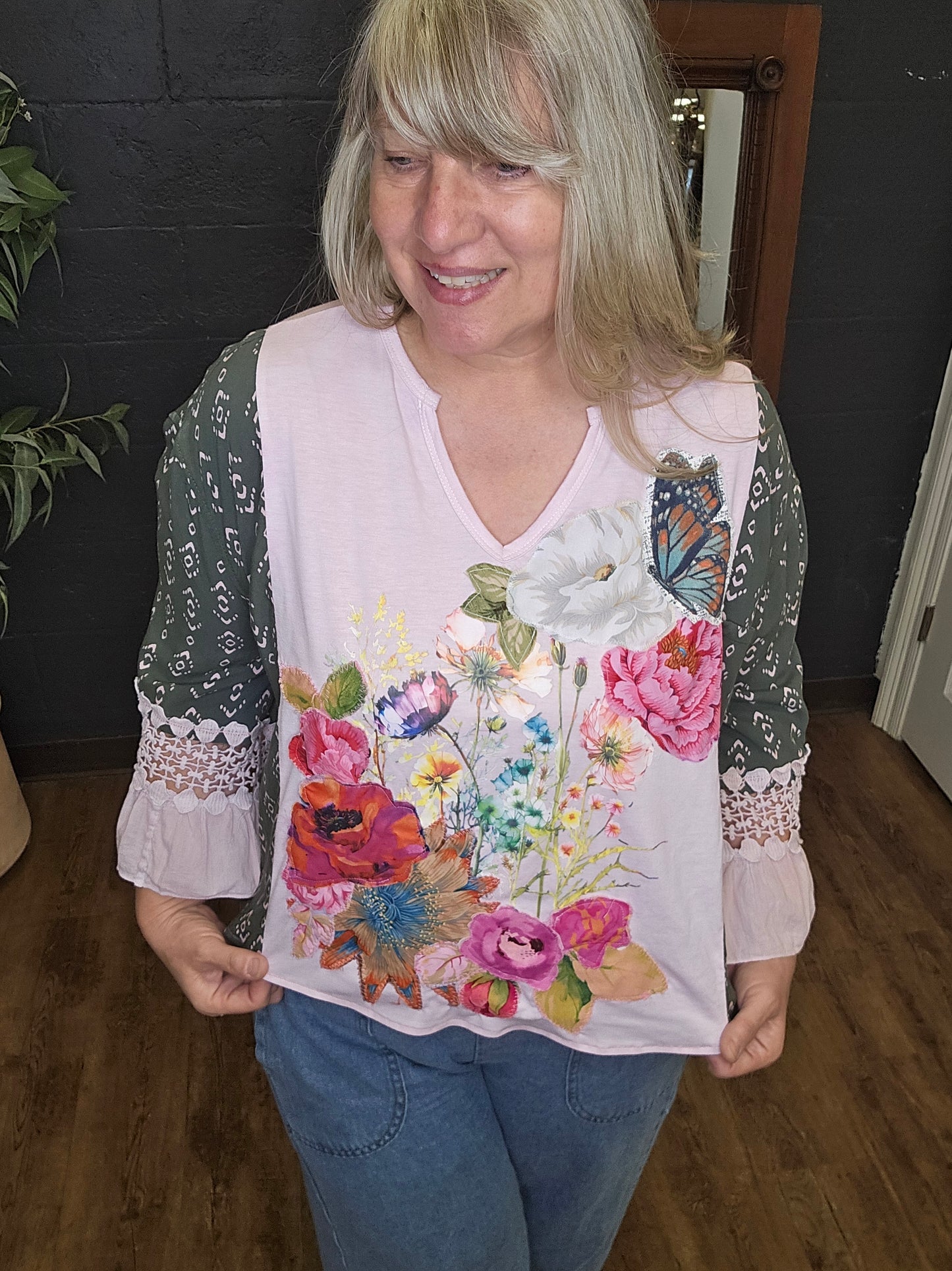 Summer Garden Upcycled Top