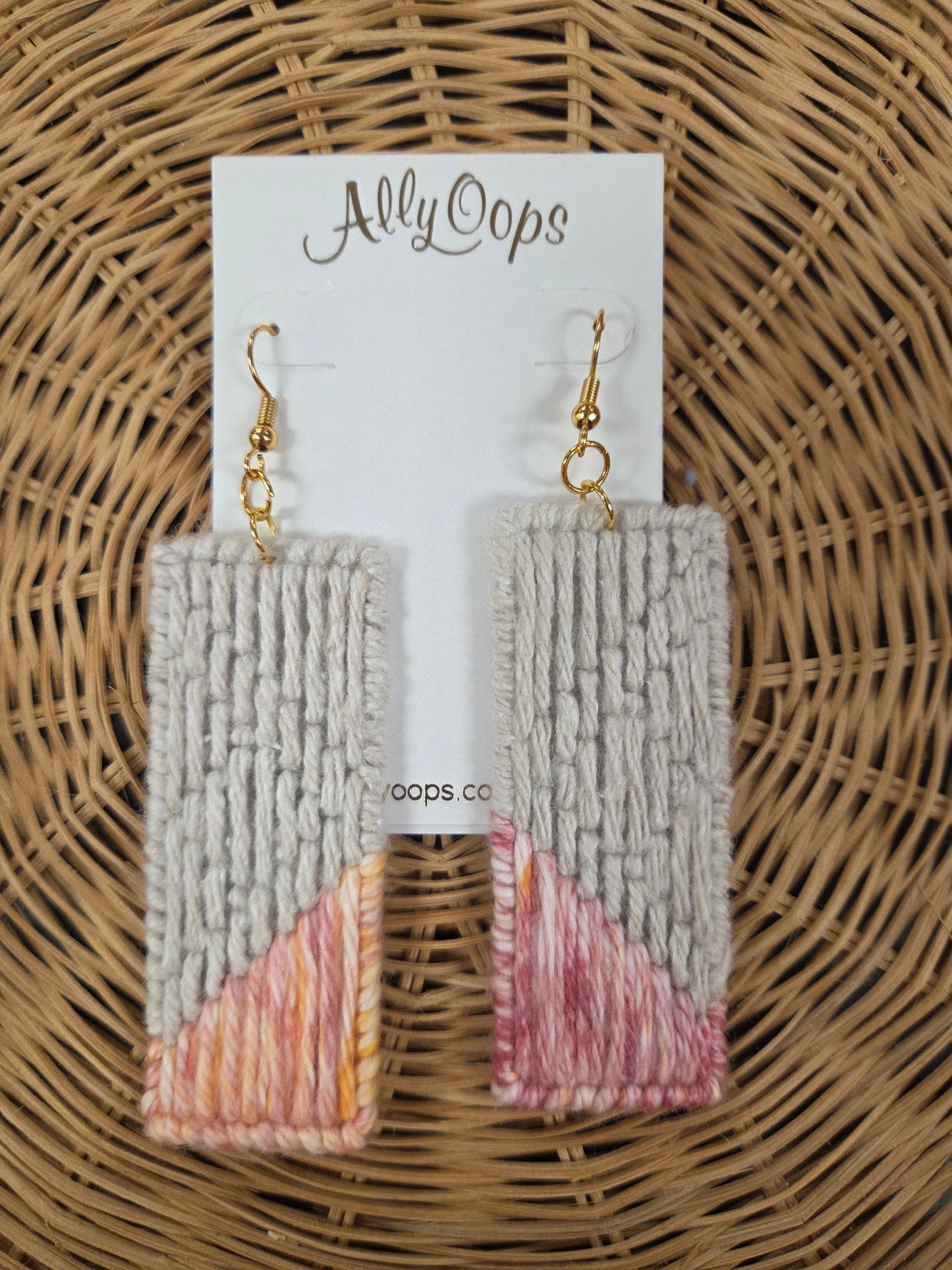 Handmade Bargello Earrings with Gold Hook (Multiple Styles)