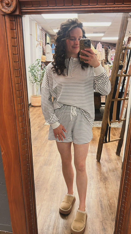 League of Her Own Stripe Short Set (Small to XL)