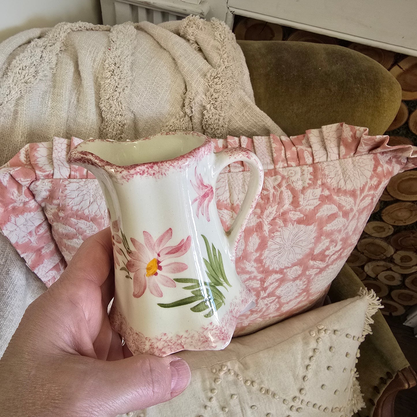 Vintage Cash Family Pottery Hand Painted Small Vase