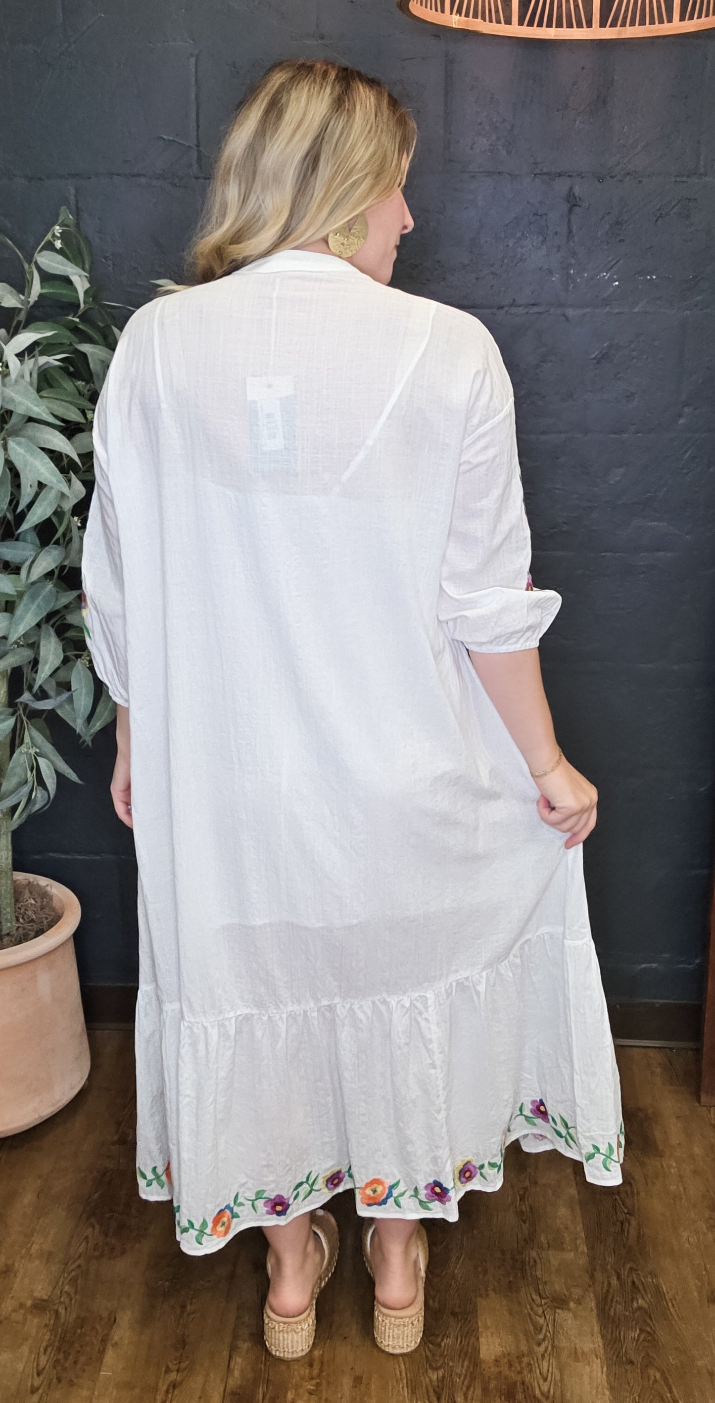 I Am Free Embroidered Dress