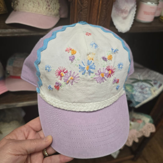 Crowned for His Glory Rick Rack Floral Handmade Hat