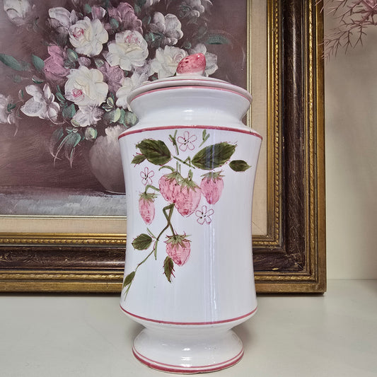 Vintage Premavera Strawberry Ceramic Container with Lid