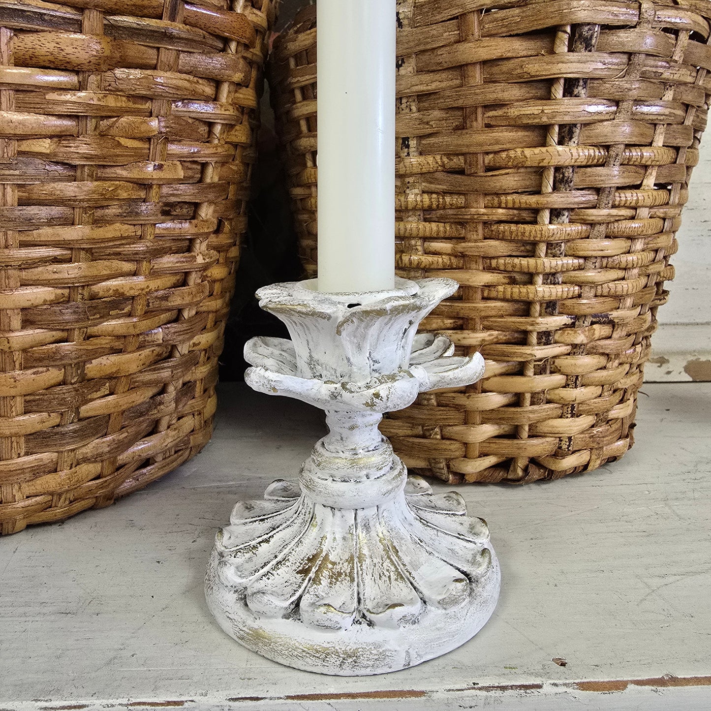 Vintage Gold Leaf Candlesticks