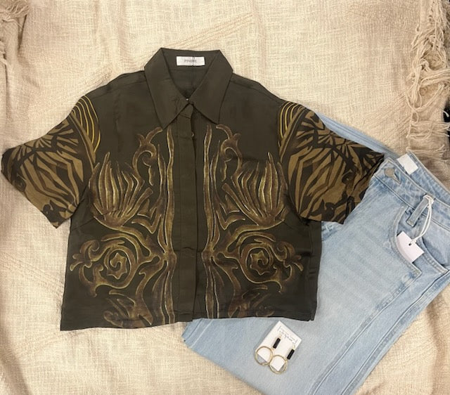 Upcycled Short Sleeve Crop Top