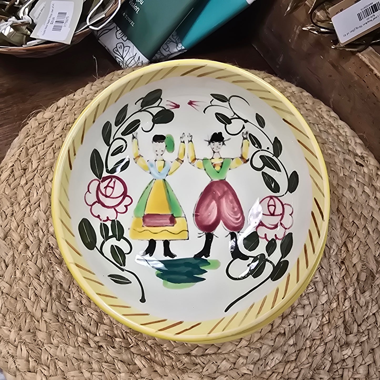 Pennsylvania Dutch Folk Art Hand Painted Bowl