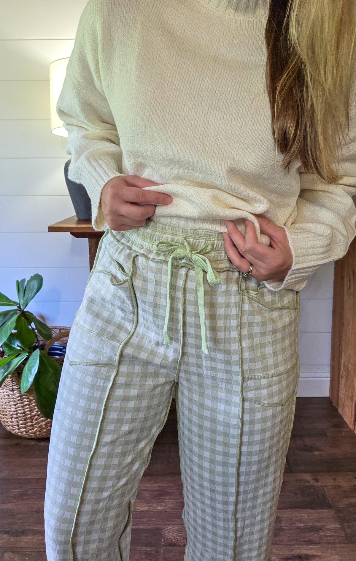 Cozy Check Barrel Pants Multiple Colors (Small to XL)