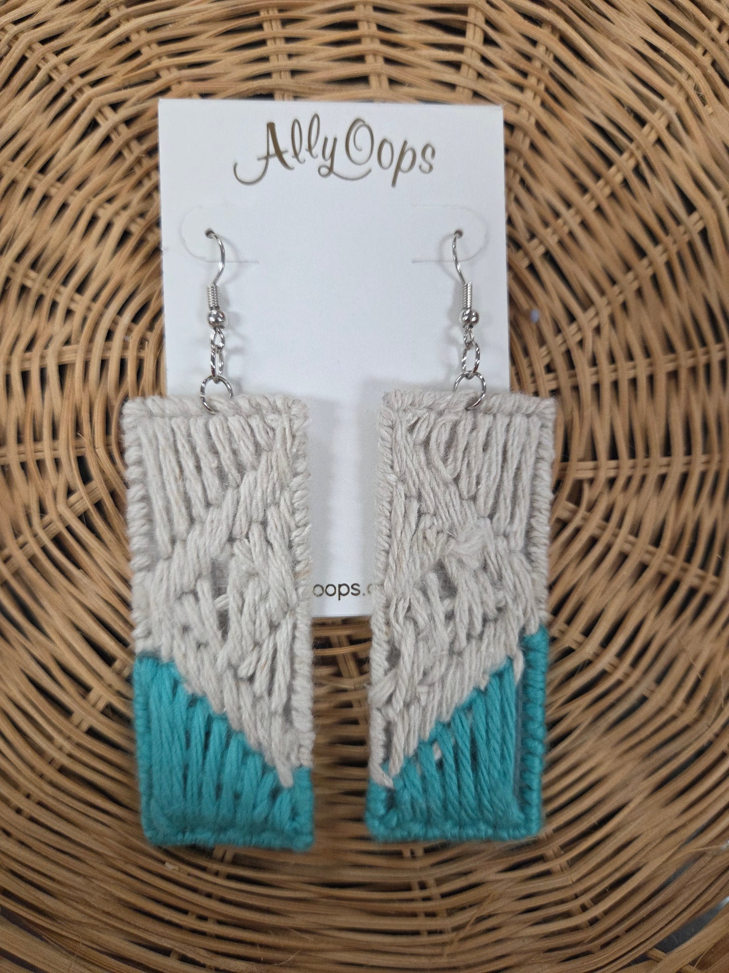 Handmade Bargello Earrings with SIlver Hook (Multiple Styles)