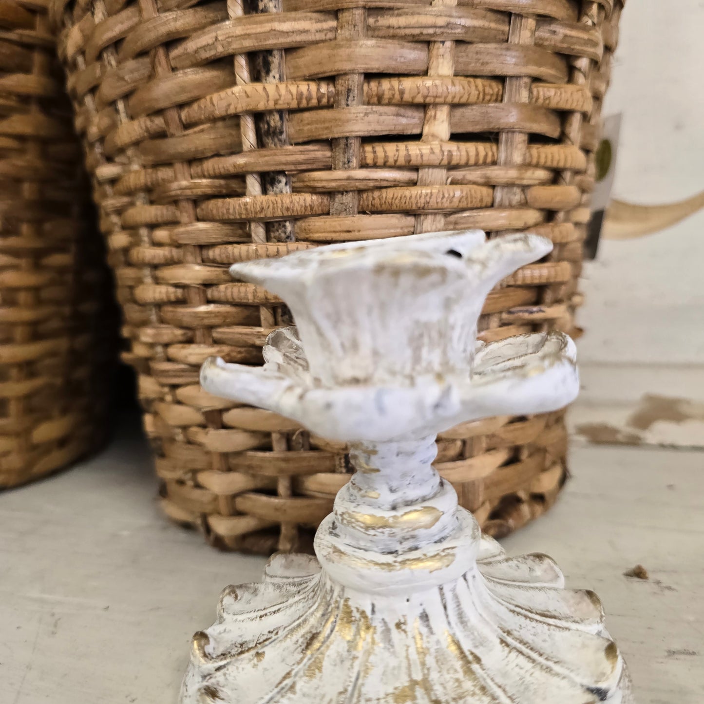 Vintage Gold Leaf Candlesticks