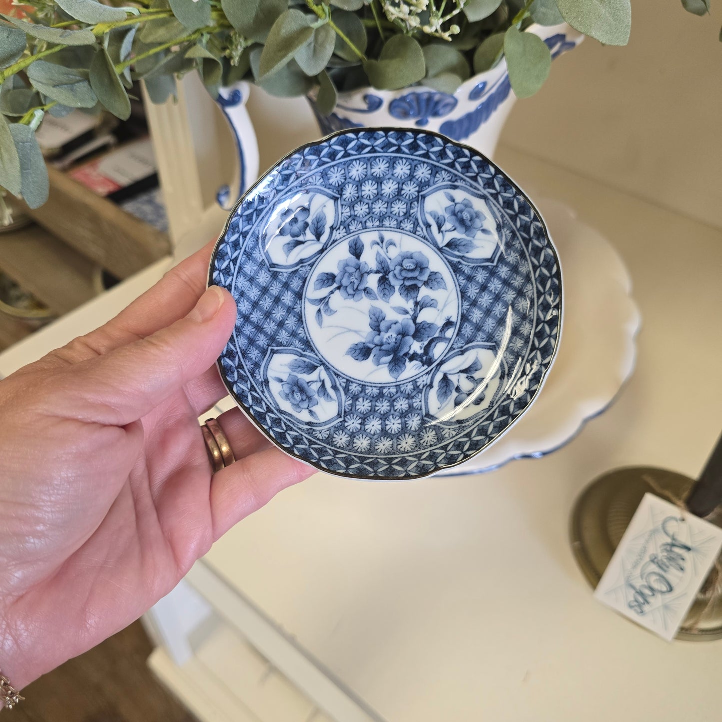 Vintage Takahashi San Francisco Porcelain Chinoiserie Dish