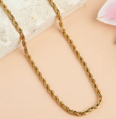 Waterproof Thick Rope Chain (Gold)