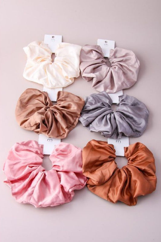 Large Satin Scrunchie 6 Colors (Rose Collection)