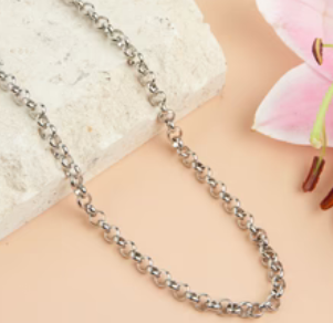Waterproof Cable Chain Necklace (Silver)
