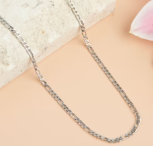 Waterproof Figaro Chain Necklace (silver)