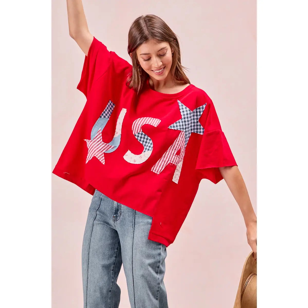 Mix and Match Stars and USA Patchwork Top