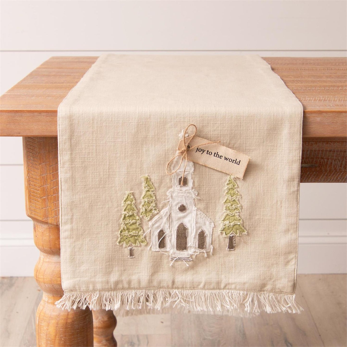 Rustic Church Applique Table Runner