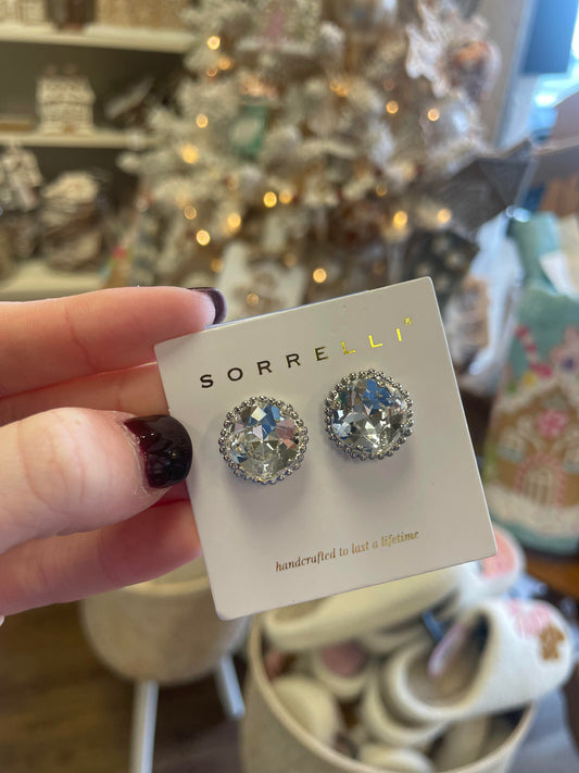 Sorrelli Cushion Solitaire Stud Earring (Crystal)