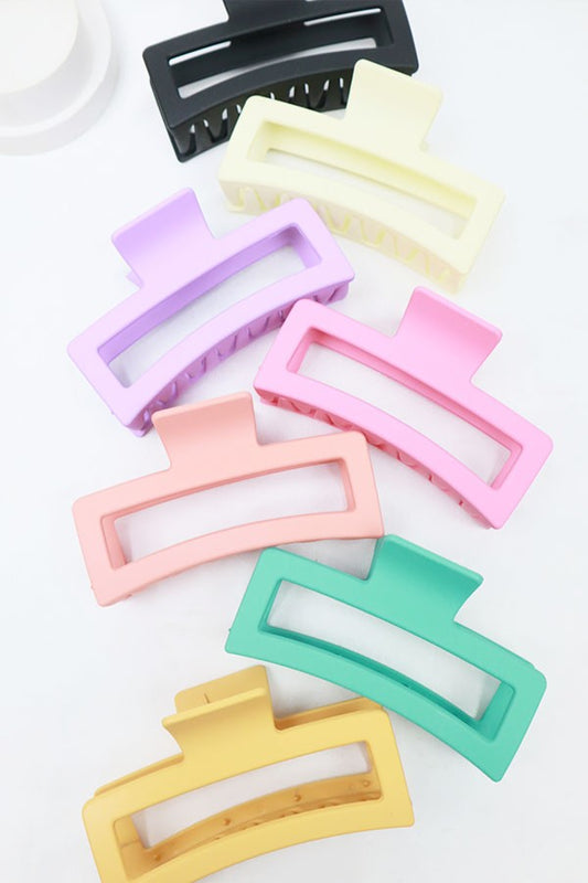 Extra Large Matte Rectangle Hair Claw 7 Colors