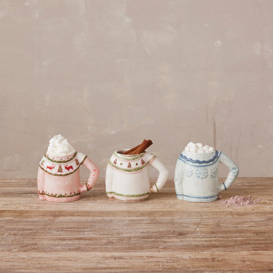 Stoneware Sweater Shaped Mug (3 Styles Available)