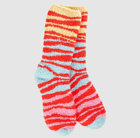 Multi Zebra Print Crew World's Softest Sock