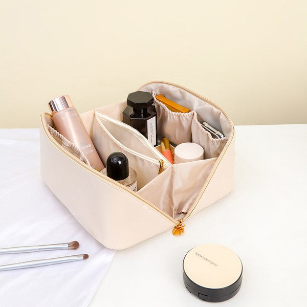 Faux Leather Make Up Travel Bag