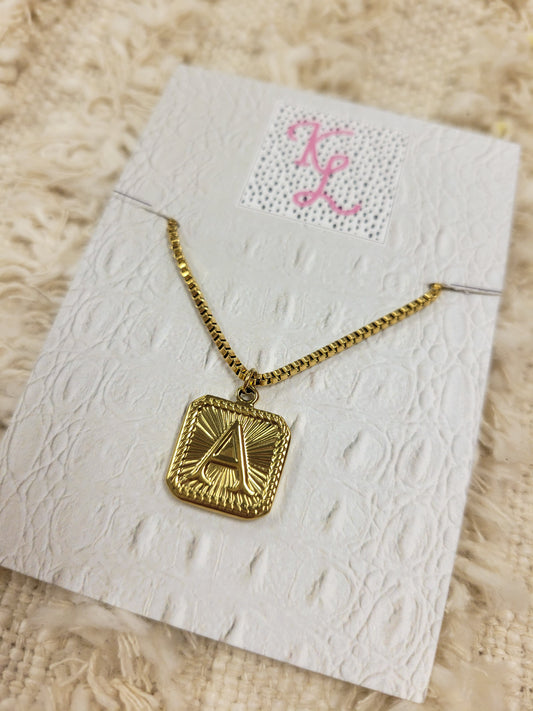 Maddie Initial Square Necklace
