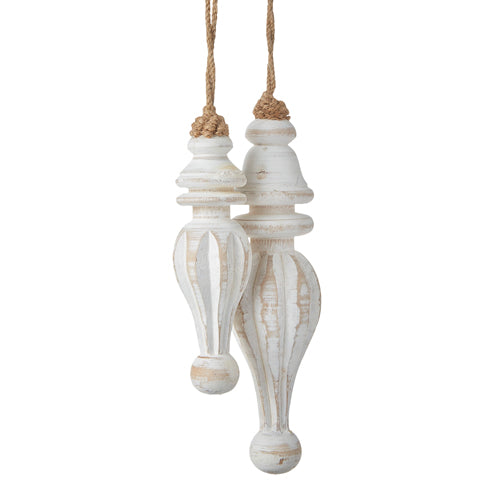 Distressed Wooden Finial Ornaments