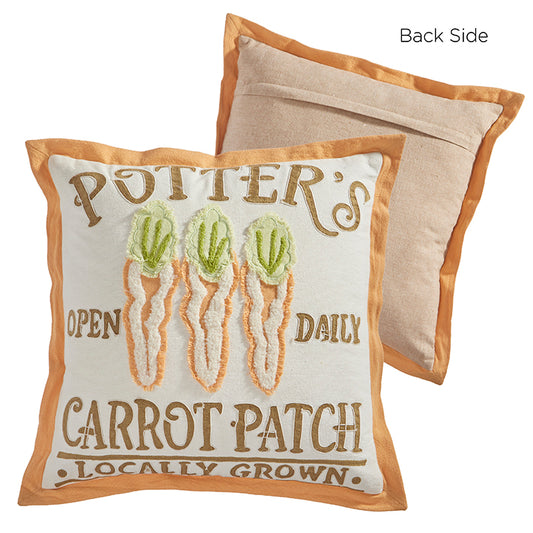 18" Carrot Patch Pillow