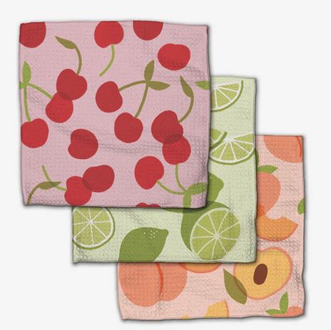 Geometry Dish Cloths Set of Three Fruit Fun