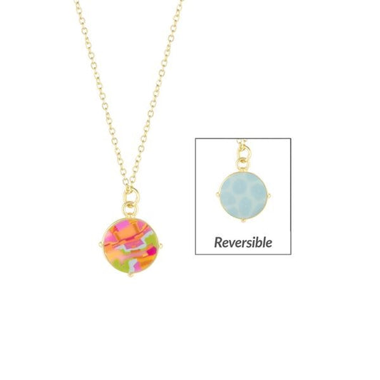 Beach Day Reversible Medallion Necklace
