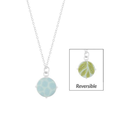 Bermuda Blue Reversible Medallion Necklace