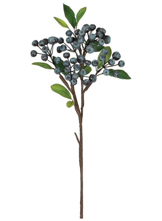 Blueberry Cluster with Leaves Floral Pick