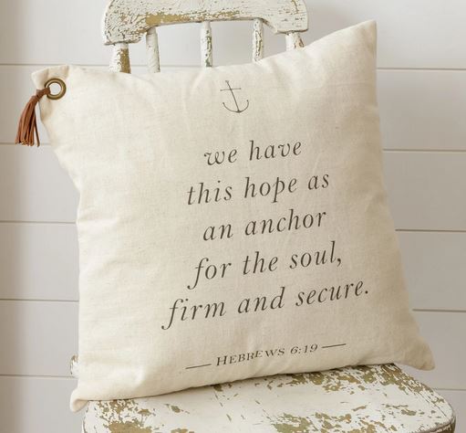 Anchor for the Soul 18" Pillow with Faux Leather Tassel