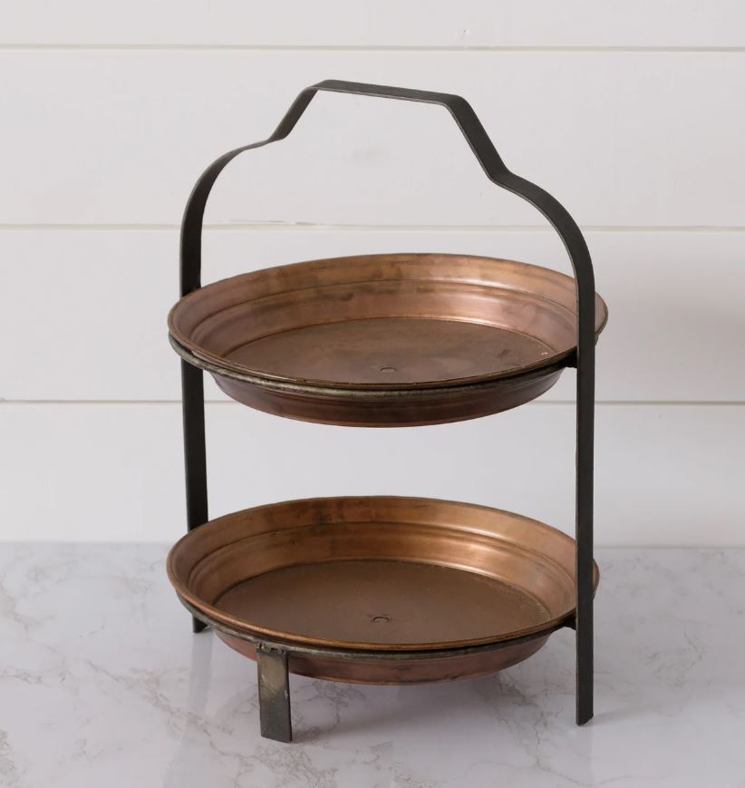 Two-Tiered Copper Tray