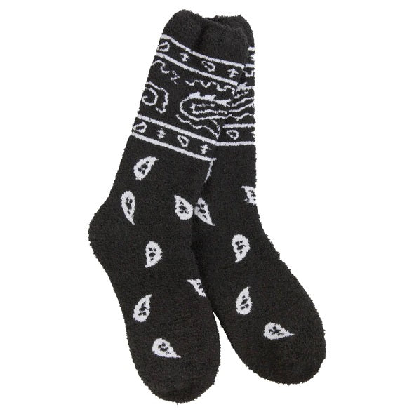 Black Cozy Bandana Crew World's Softest Sock