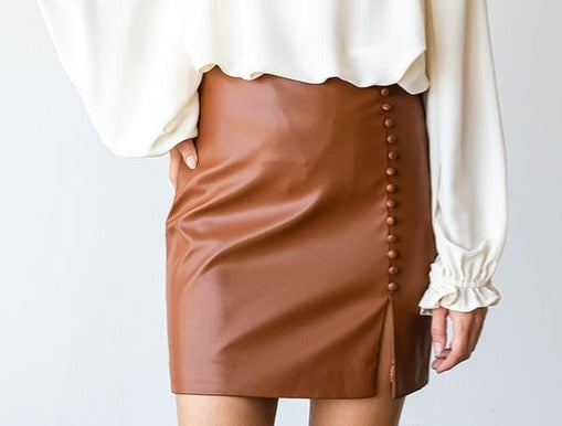 Faxon Avenue Faux Leather Skirt (Small to 3X)