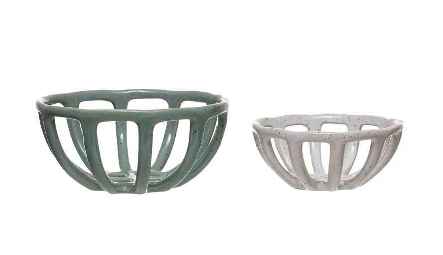 Glazed Stoneware Basket (Multiple Size Options)