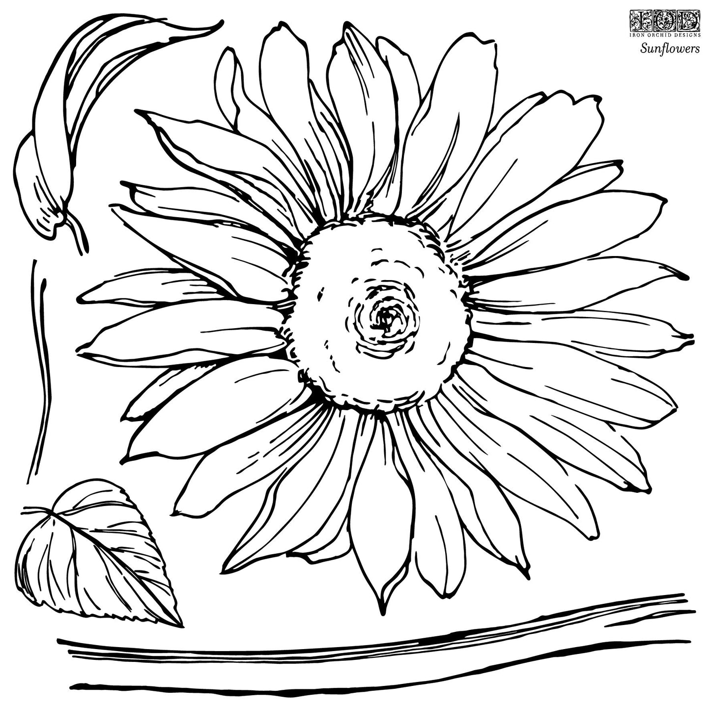 Sunflowers Stamp by Iron Orchid Designs