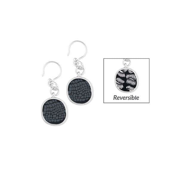 Midnight Palm Coin Earrings