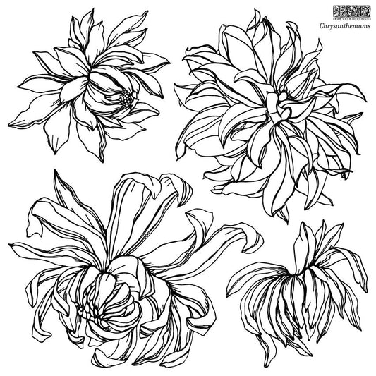 Chrysanthemums Stamp by Iron Orchid Designs