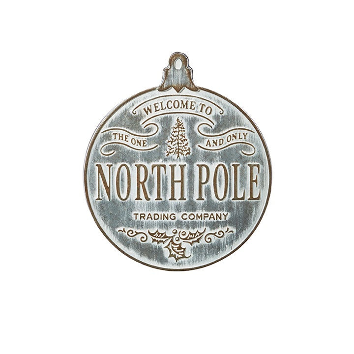North Pole Trading Co Ornament Sign