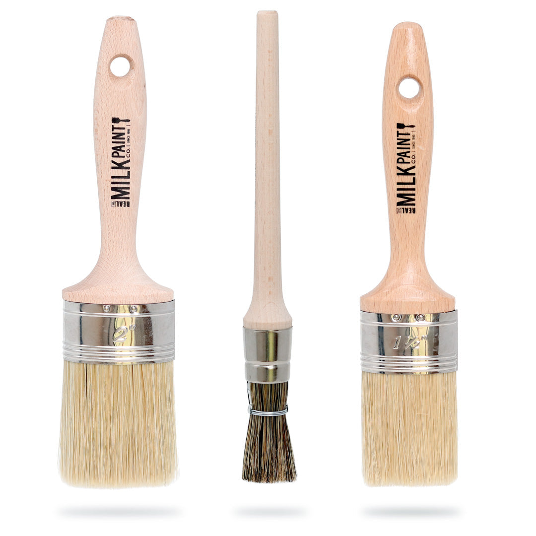 Real Milk Paint Oval Paint and Glazing Brushes